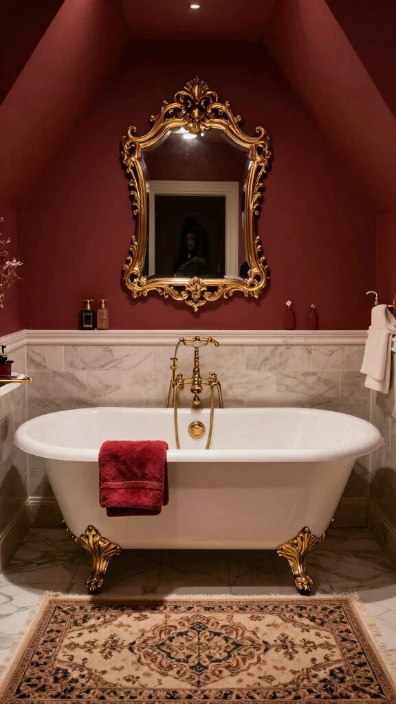 14 Attic Bathroom Concepts for a Beautiful Functional Top-Floor Space - 5. Vintage Glam: Old-World Elegance Meets Modern Comfort 1