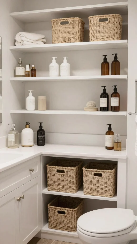 14 Attic Bathroom Concepts for a Beautiful Functional Top-Floor Space - 8. Functional Storage: Smart Solutions for Small Spaces 1