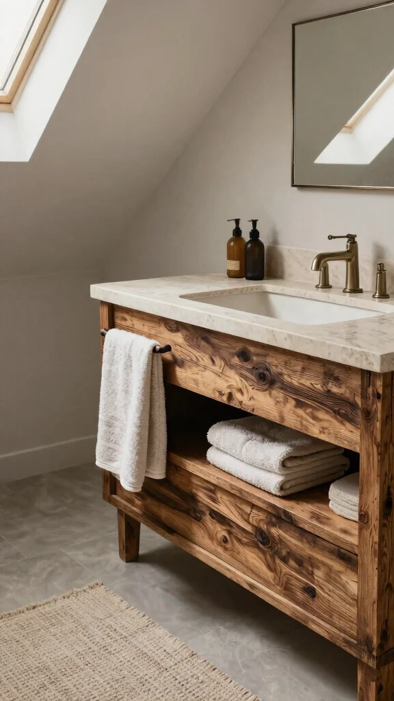 14 Attic Bathroom Concepts for a Beautiful Functional Top-Floor Space - 9. Textures Galore: Adding Depth with Materials 1
