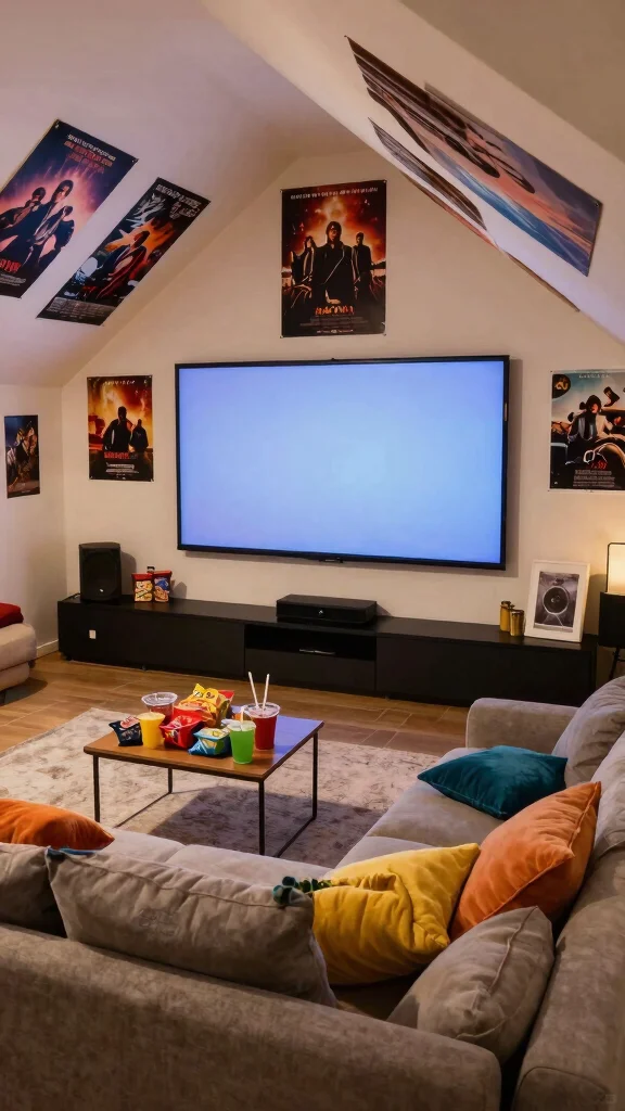 14 Attic Design Ideas From Cosy Retreat to Luxurious Top-Floor Suite - 13. Entertainment Center 1