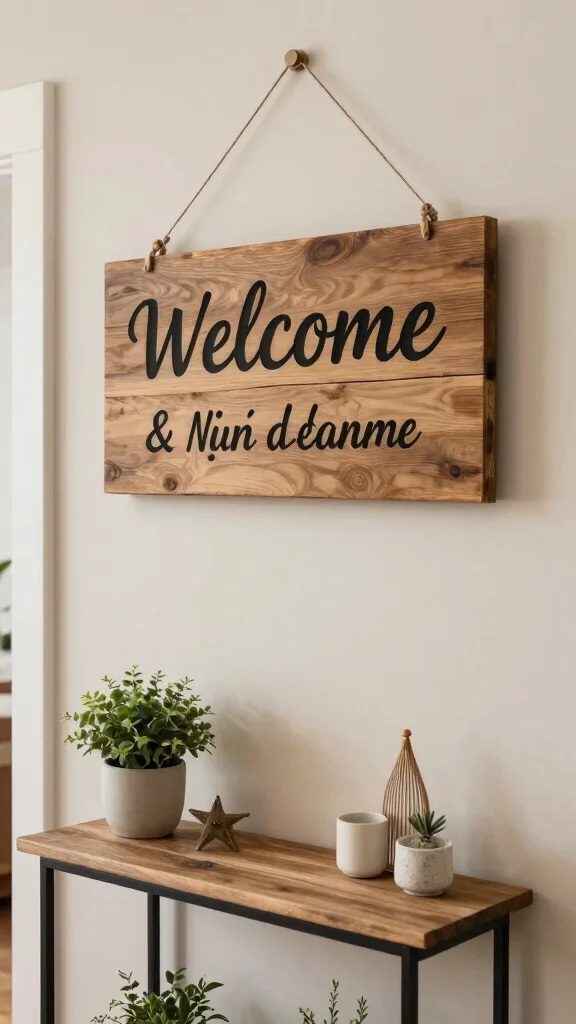 14 Entryway Furniture Ideas for a Functional Stylish Welcoming Space - 14. Personalized Welcome Signs 1