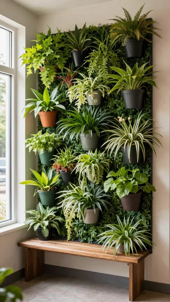 14 Entryway Furniture Ideas for a Functional Stylish Welcoming Space - 9. Vertical Garden Displays 1