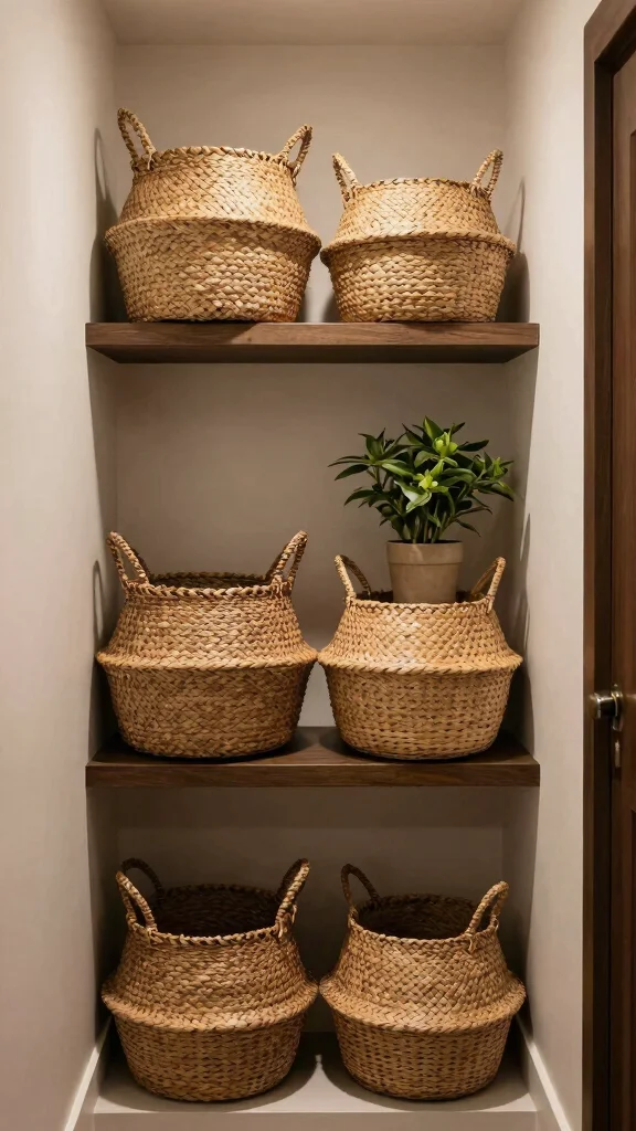 14 Entryway Mudroom Concepts for a Practical Stylish Transition Space - 8. Stylish Baskets for Storage 1