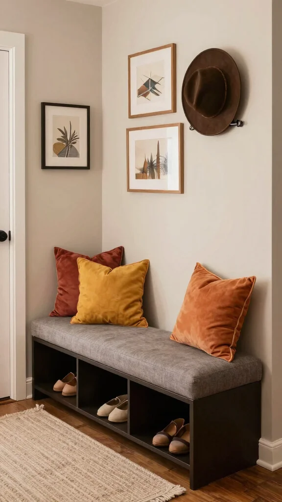 14 Entryway Storage Solutions That Keep Your Entrance Clutter-Free and Stylish - 2. Storage Benches for Dual Purpose 1