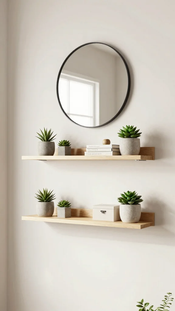 14 Entryway Storage Solutions That Keep Your Entrance Clutter-Free and Stylish - 4. Floating Shelves for Minimalist Appeal 1