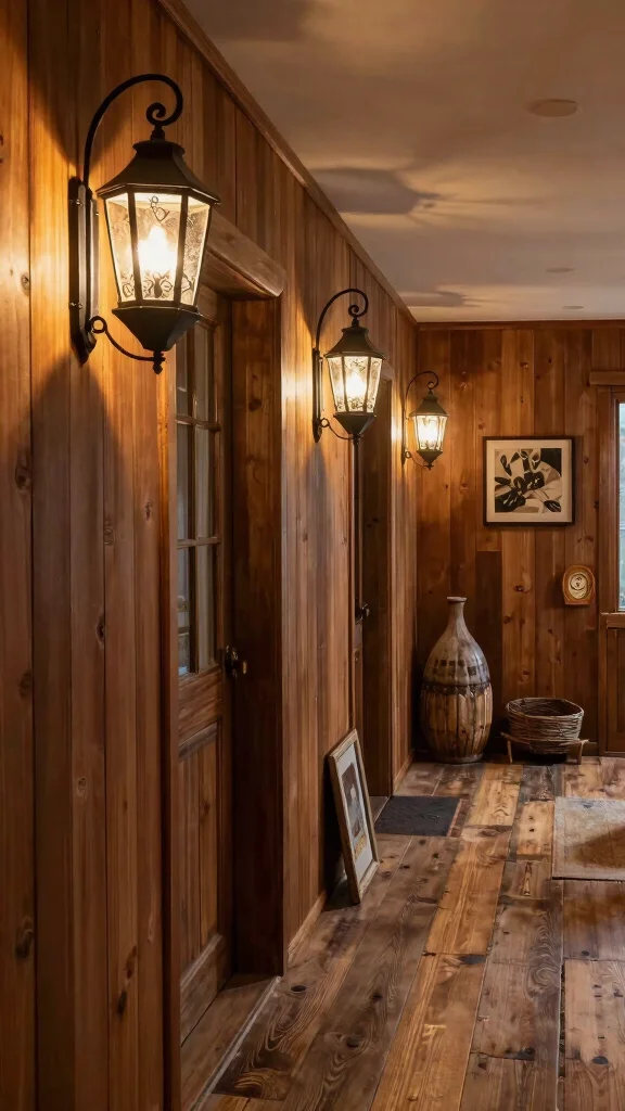 14 Hallway Lighting Ideas for a Bright Layered Beautiful Entrance - 10. Rustic Wall-Mounted Lanterns 1