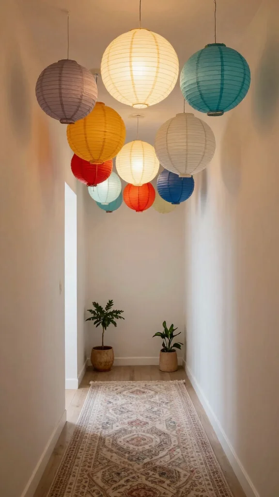 14 Hallway Lighting Ideas for a Bright Layered Beautiful Entrance - 4. Biodegradable Paper Lanterns 1