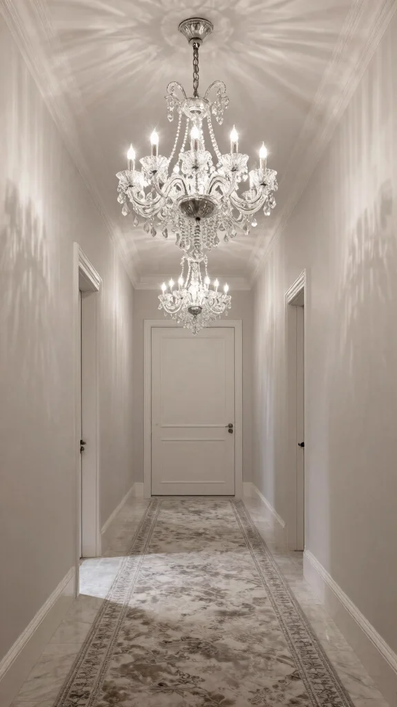 14 Hallway Lighting Ideas for a Bright Layered Beautiful Entrance - 5. Vintage Glass Chandeliers 1