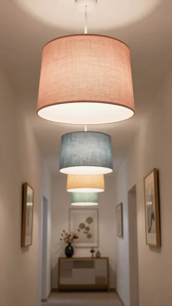 14 Hallway Lighting Ideas for a Bright Layered Beautiful Entrance - 8. Fabric Shades for Soft Lighting 1