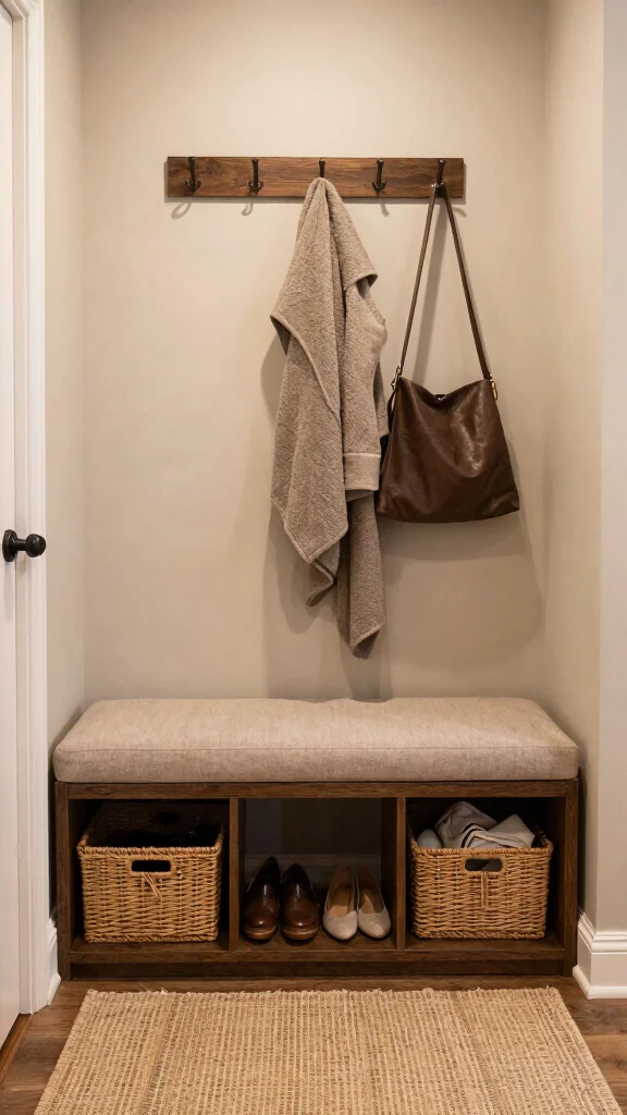 14 Hallway Storage Solutions That Keep Your Entrance Tidy and Stylish - 2. Bench with Storage Options 1