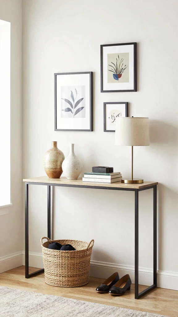 14 Hallway Storage Solutions That Keep Your Entrance Tidy and Stylish - 8. Slim Console Table 1