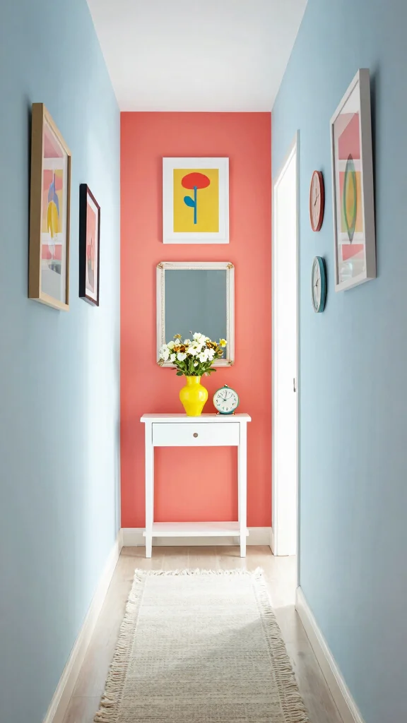 14 Narrow Corridor Ideas That Make a Tight Space Feel Stylish and Open - 1. Embrace Bright Colors 1