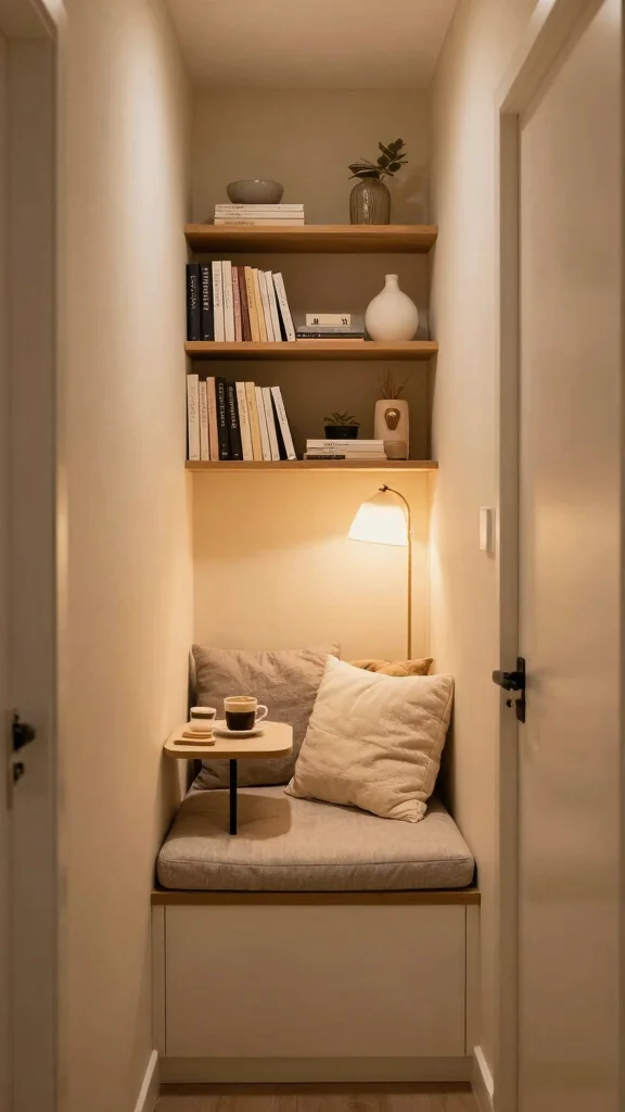 14 Narrow Corridor Ideas That Make a Tight Space Feel Stylish and Open - 13. Create a Cozy Nook 1