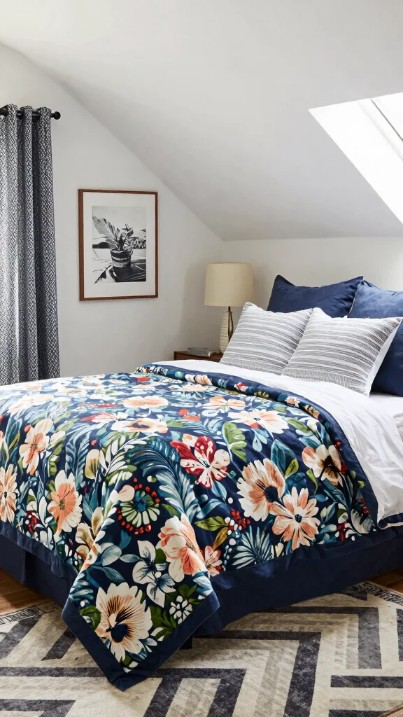 15 Attic Bedroom Ideas for a Cosy Beautiful Top-Floor Sleep Space - 13. Patterns and Prints 1
