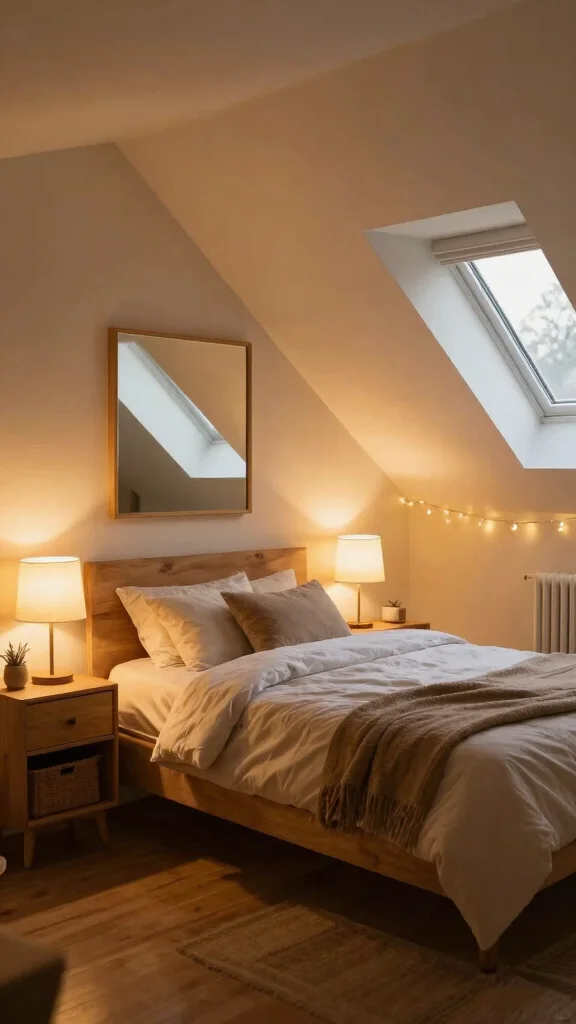15 Attic Bedroom Ideas for a Cosy Beautiful Top-Floor Sleep Space - 2. Use Soft Lighting 1