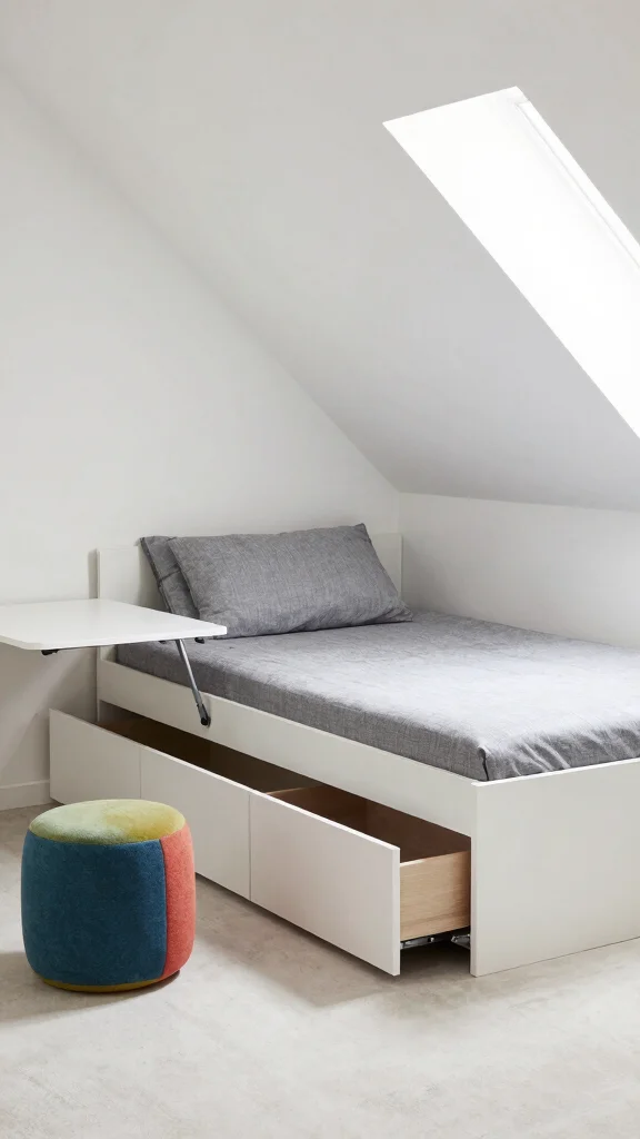 15 Attic Bedroom Ideas for a Cosy Beautiful Top-Floor Sleep Space - 7. Multifunctional Furniture 1