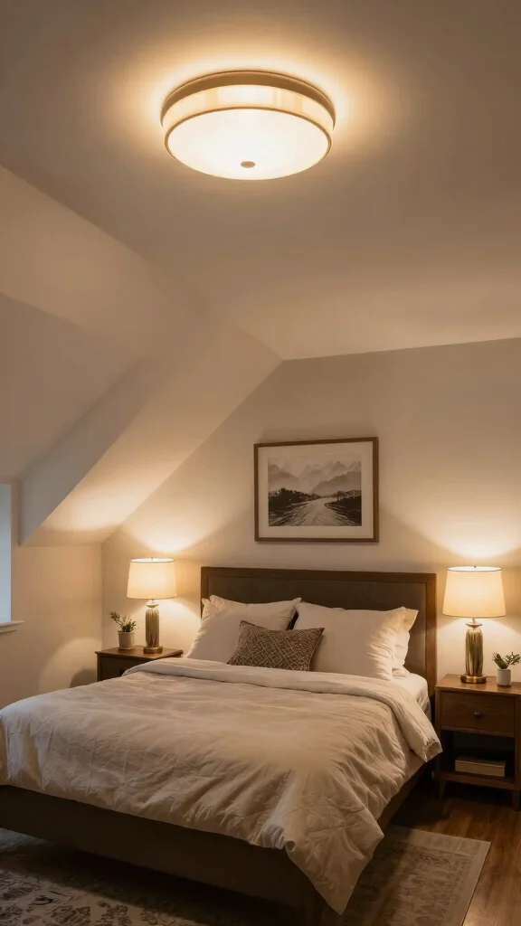 Attic Master Suite: 13 Luxurious Ideas for a Private Top-Floor Retreat - 6. Introduce Layered Lighting 1