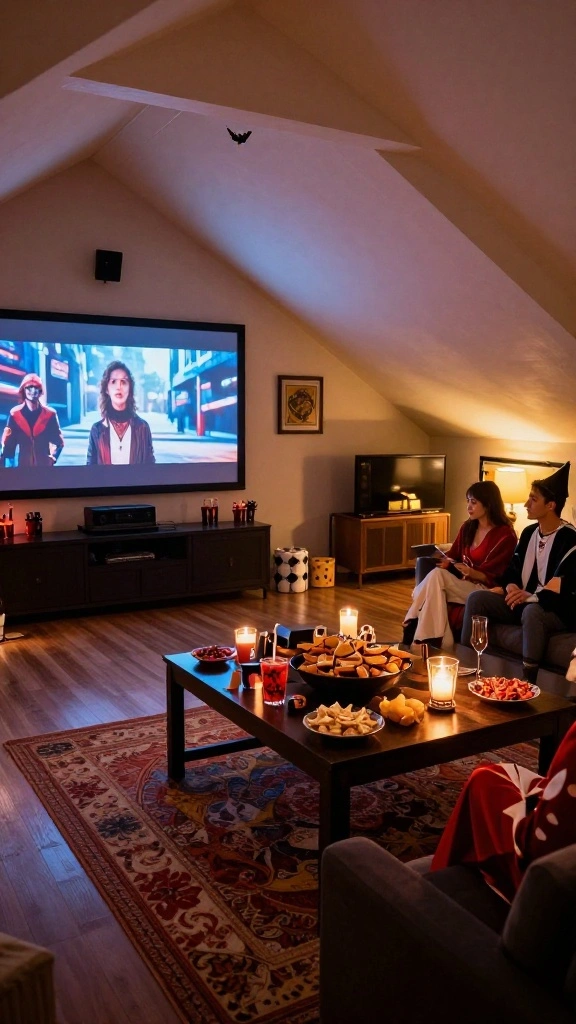 Attic Movie Space Inspiration: 11 Ideas for a Cosy Top-Floor Cinema - 10. Themed Movie Nights 1