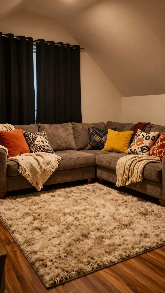 Attic Movie Space Inspiration: 11 Ideas for a Cosy Top-Floor Cinema - 3. Cozy Textiles 1