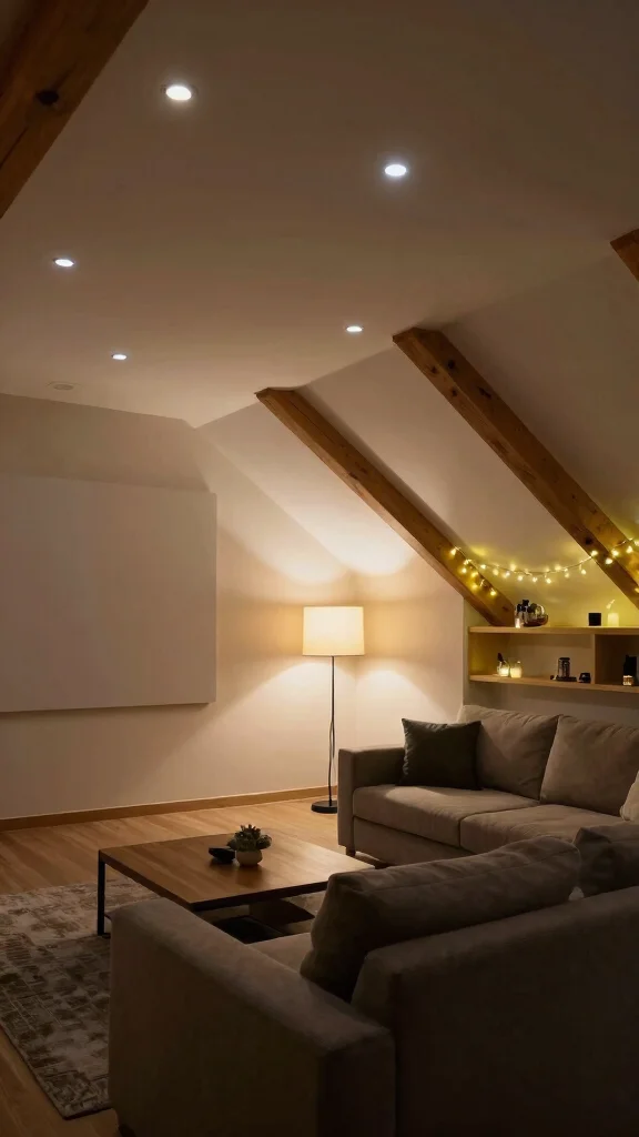 Attic Movie Space Inspiration: 11 Ideas for a Cosy Top-Floor Cinema - 4. Smart Lighting Solutions 1