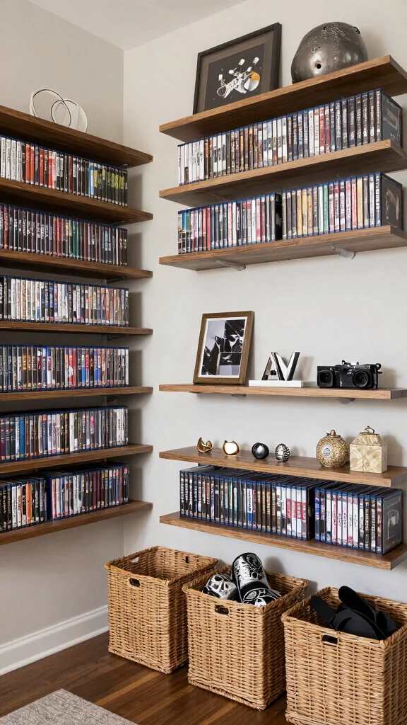 Attic Movie Space Inspiration: 11 Ideas for a Cosy Top-Floor Cinema - 5. Movie Storage Solutions 1