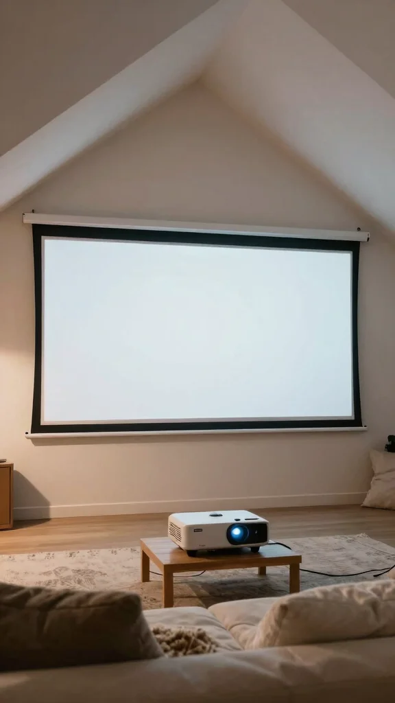 Attic Movie Space Inspiration: 11 Ideas for a Cosy Top-Floor Cinema - 6. DIY Projection Screen 1