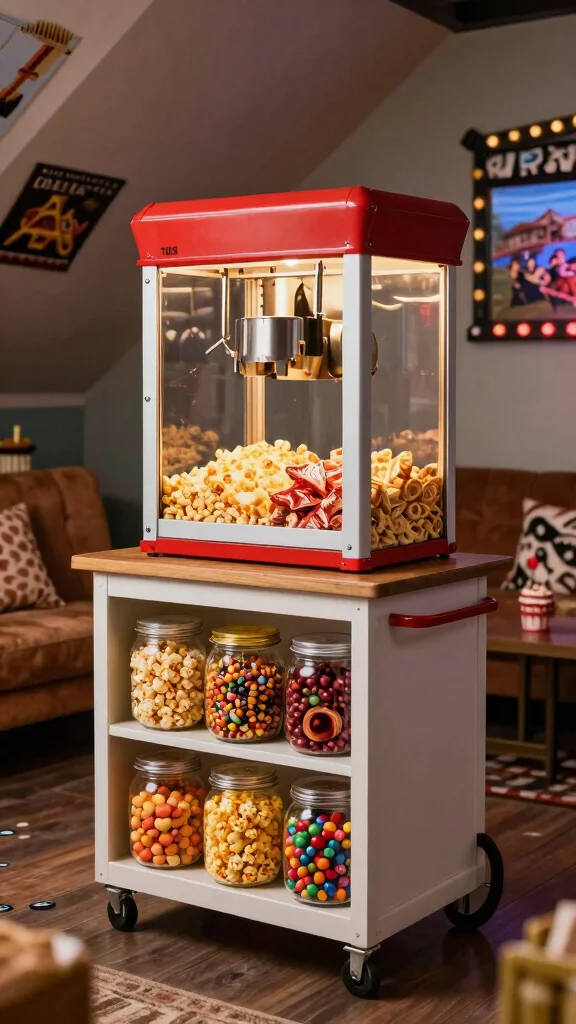 Attic Movie Space Inspiration: 11 Ideas for a Cosy Top-Floor Cinema - 7. Create a Snack Bar 1