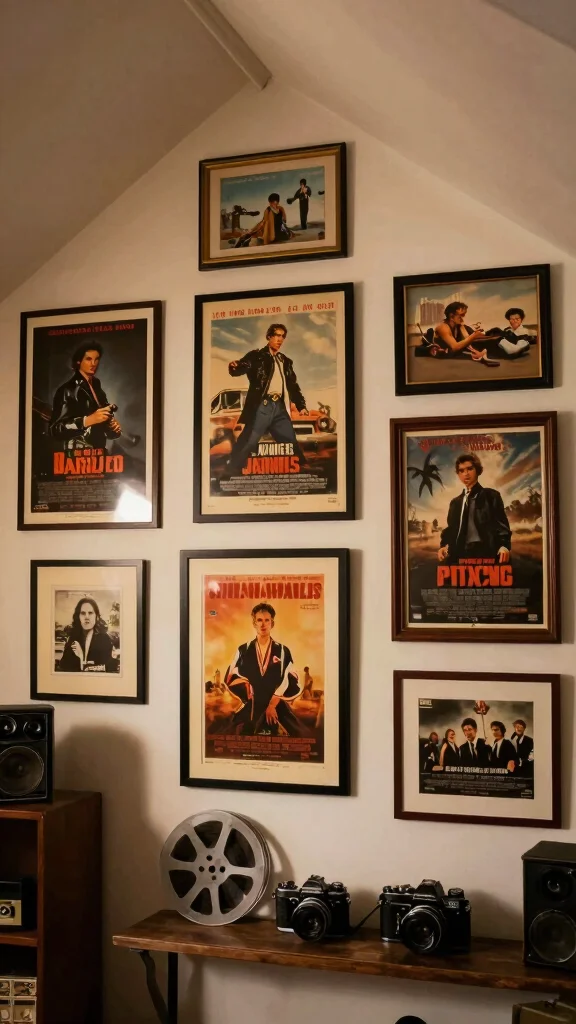 Attic Movie Space Inspiration: 11 Ideas for a Cosy Top-Floor Cinema - 8. Wall Art and Decor 1