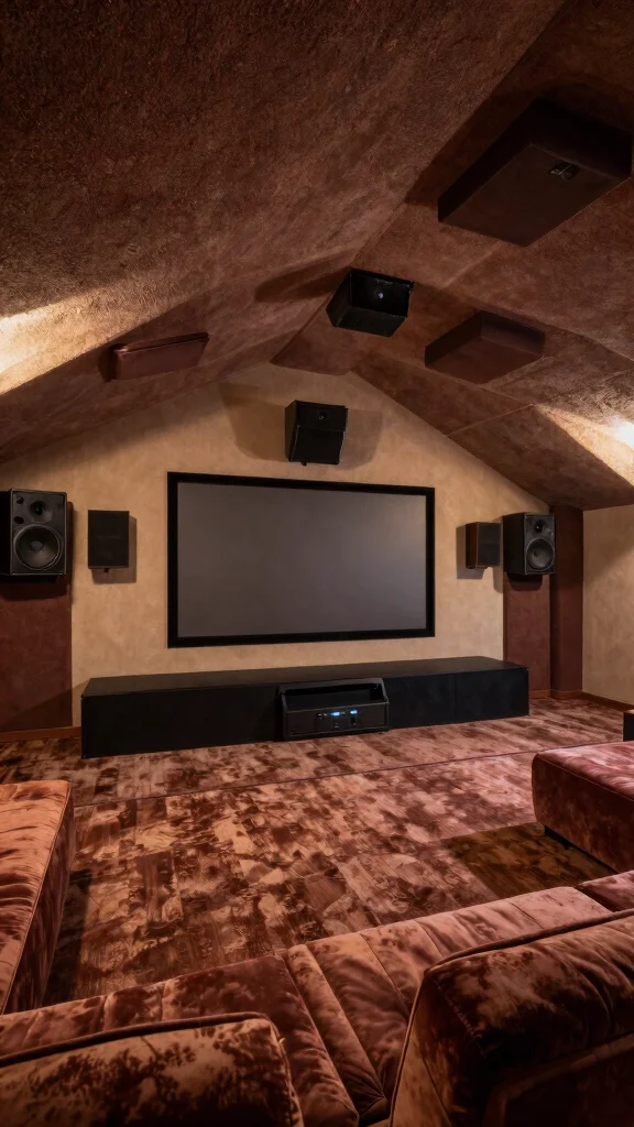 Attic Movie Space Inspiration: 11 Ideas for a Cosy Top-Floor Cinema - 9. Sound System Setup 1