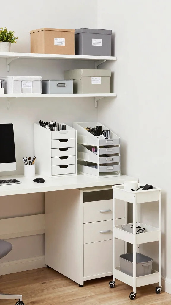 Attic Office Layout: 13 Ideas for a Quiet Productive Top-Floor Workspace - 12. Keep It Organized 1