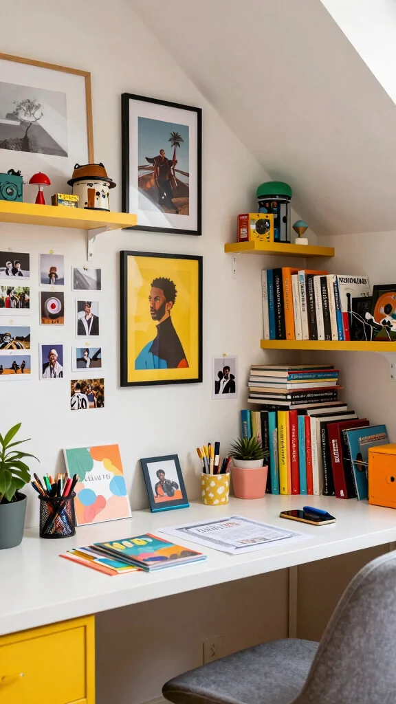 Attic Office Layout: 13 Ideas for a Quiet Productive Top-Floor Workspace - 13. Infuse Your Personality 1