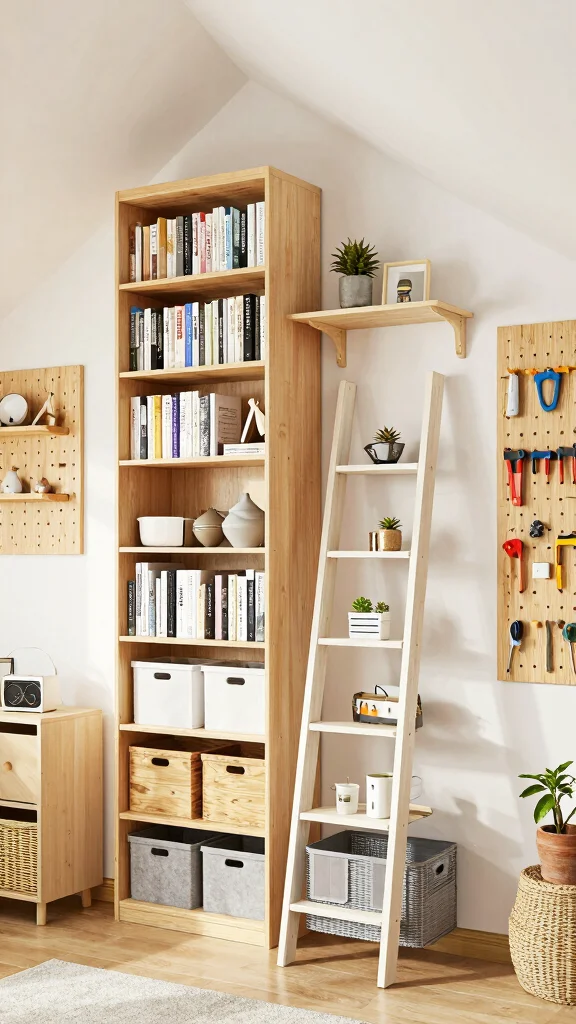 Attic Storage: 12 Under-Eaves Ideas for a Clever Space-Smart Solution - 4. Vertical Storage Solutions 1