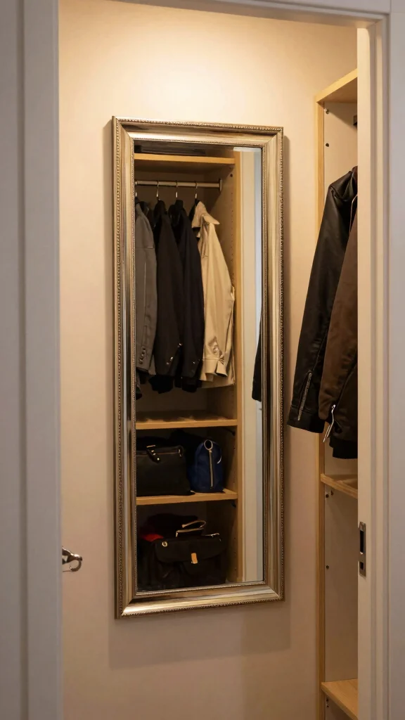 Entryway Closet Organisation: 11 Smart Ideas for a Neat Functional Space - 10. Incorporate a Mirror 1