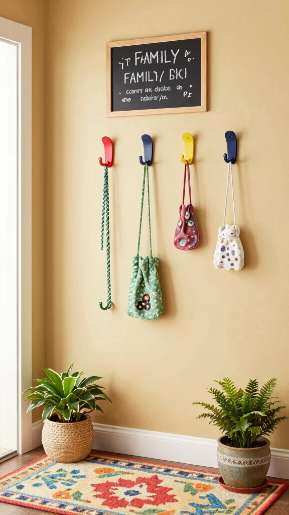 Entryway Command Centre: 12 Ideas for a Tidy Organised Family Hub - 3. Personalized Hooks 1
