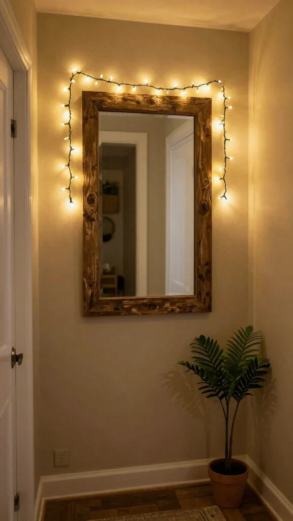 Entryway Illumination: 13 Ideas for a Bright Layered Welcoming Entrance - 11. Decorative String Lights 1