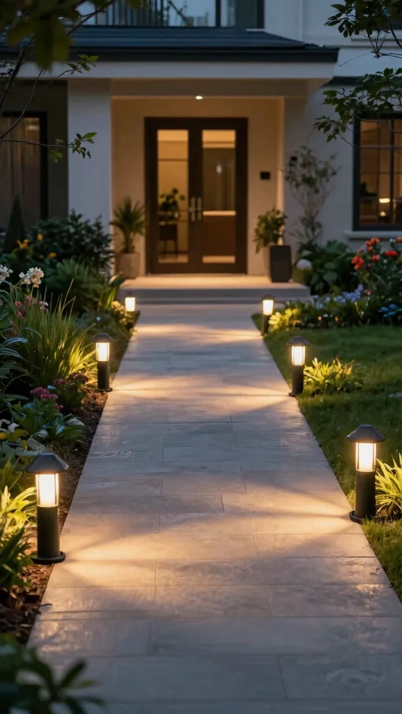 Entryway Illumination: 13 Ideas for a Bright Layered Welcoming Entrance - 7. Unique Solar Path Lights 1