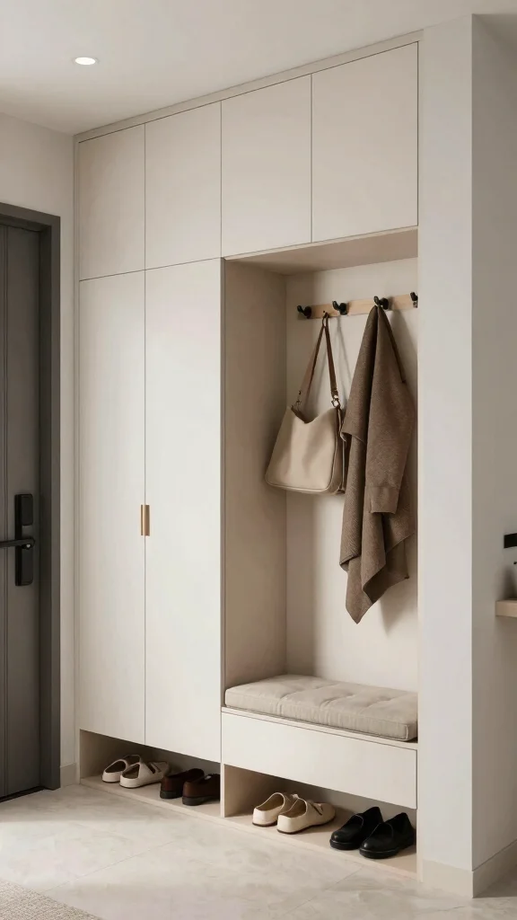 Entryway Inspiration: 13 Modern Ideas for a Sleek Stylish Welcome - 10. Sleek Storage Solutions 1