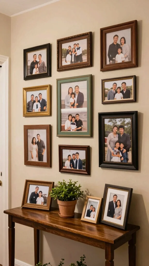 Entryway Inspiration: 13 Modern Ideas for a Sleek Stylish Welcome - 12. Personal Touches with Family Photos 1