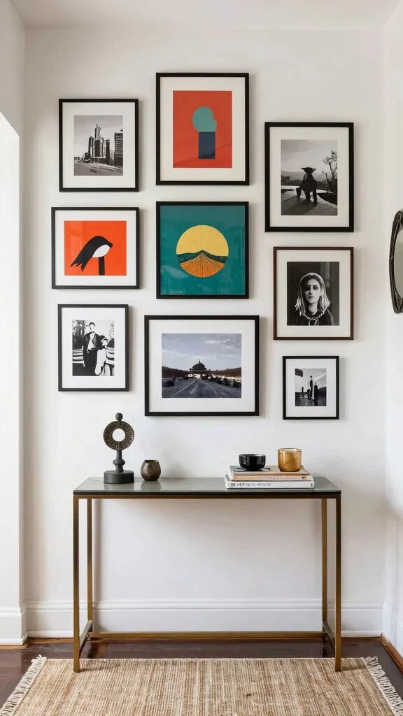 Entryway Inspiration: 13 Modern Ideas for a Sleek Stylish Welcome - 8. Artful Accents to Reflect Personality 1