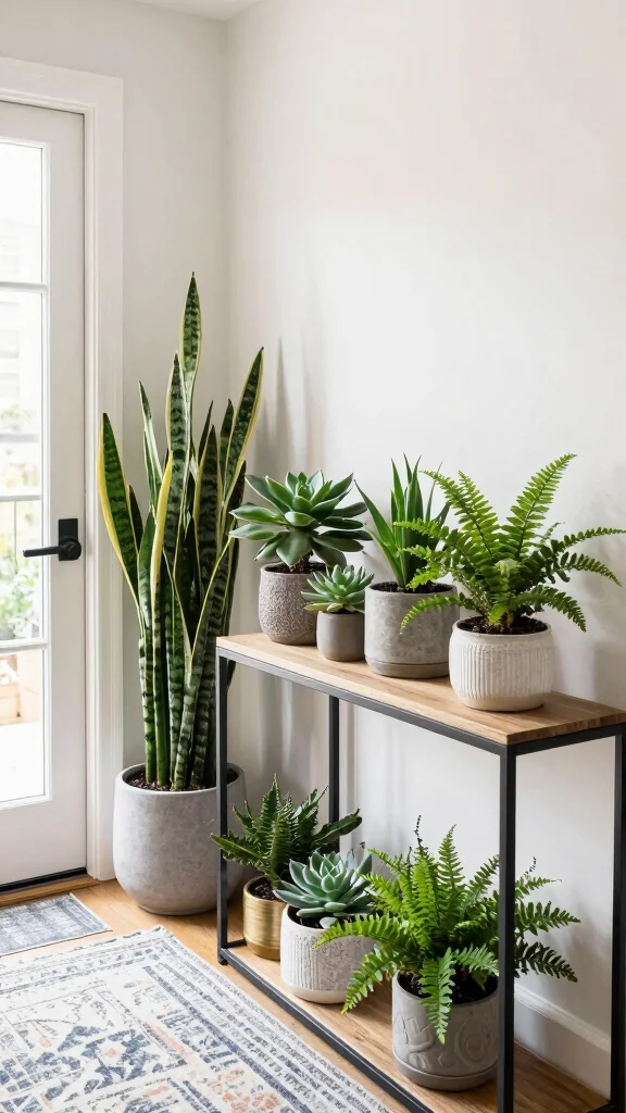 Entryway Inspiration: 13 Modern Ideas for a Sleek Stylish Welcome - 9. Greenery for Freshness 1