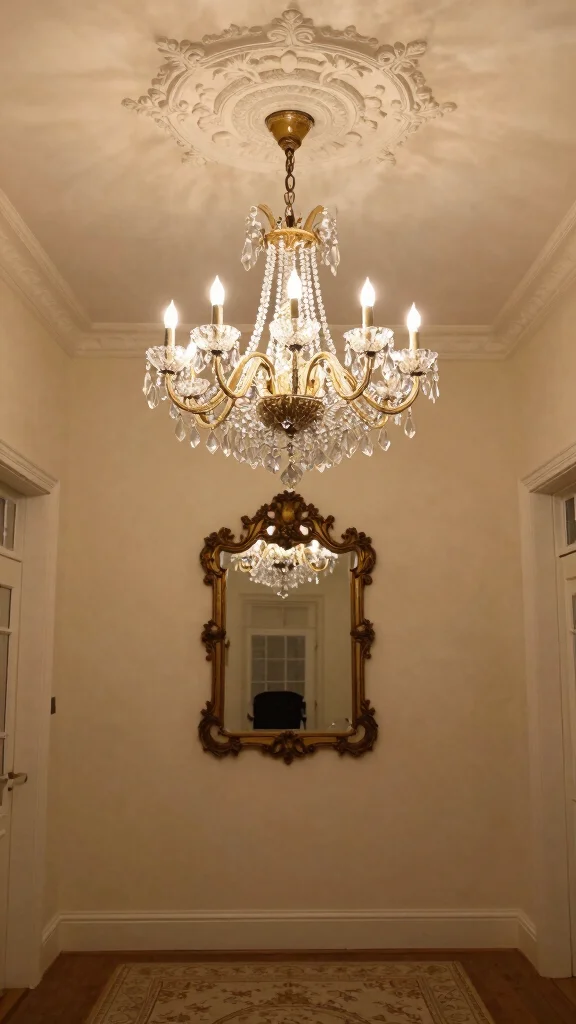 Hallway Inspiration: 12 Victorian Terrace Ideas for a Period-Perfect Entrance - 1. Elegant Chandelier Centerpiece 1