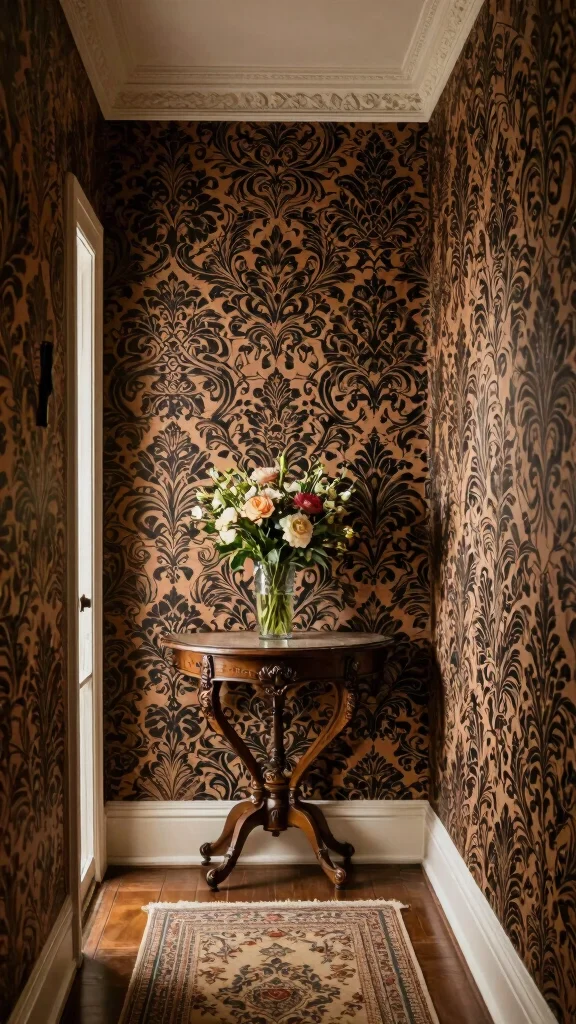 Hallway Inspiration: 12 Victorian Terrace Ideas for a Period-Perfect Entrance - 6. Textured Wallpaper 1