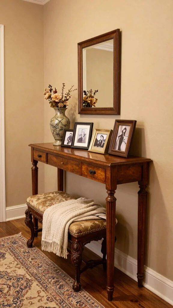 Hallway Inspiration: 12 Victorian Terrace Ideas for a Period-Perfect Entrance - 7. Antique Furniture Accents 1