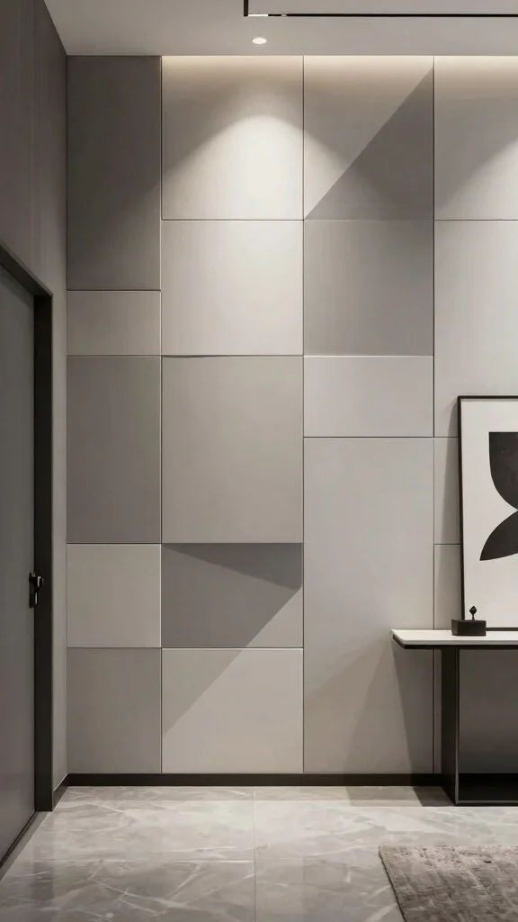 Hallway Panelling: 12 Textured Wall Ideas for a Timeless Architectural Detail - 5. Modern Geometric Panels 1