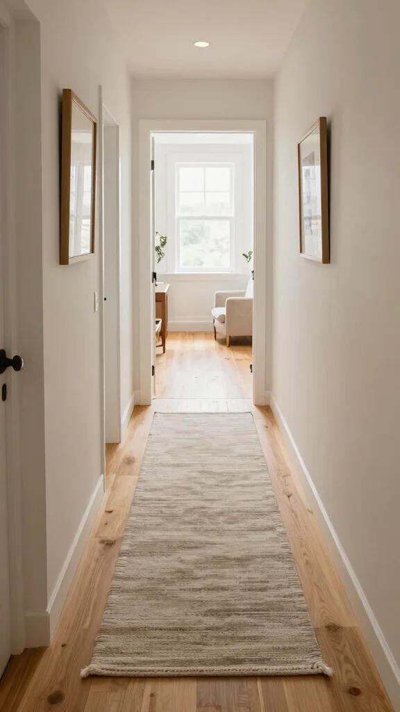 Narrow Hallway Motivation: 12 Beautiful Ideas for Tight Entrance Spaces - 10. Play with Flooring 1