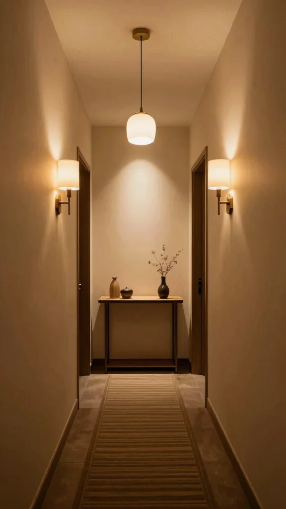Narrow Hallway Motivation: 12 Beautiful Ideas for Tight Entrance Spaces - 4. Implement Smart Lighting 1