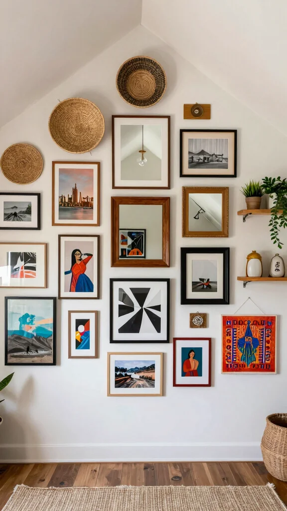 The Best 12 Attic Primary Bedroom Ideas for a Luxurious Private Suite - 3. Eclectic Gallery Wall 1
