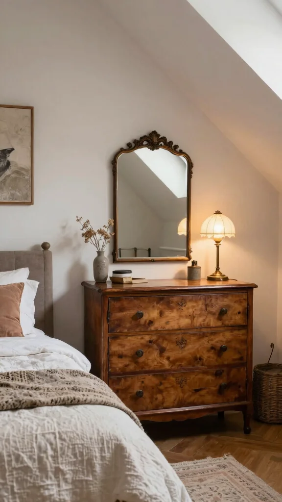 The Best 12 Attic Primary Bedroom Ideas for a Luxurious Private Suite - 8. Vintage and Antique Finds 1