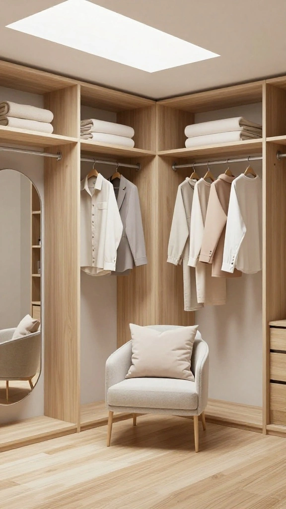 The Best 12 Attic Walk-In Closet Ideas for a Spacious Organised Wardrobe - 1. Minimalist Elegance 1