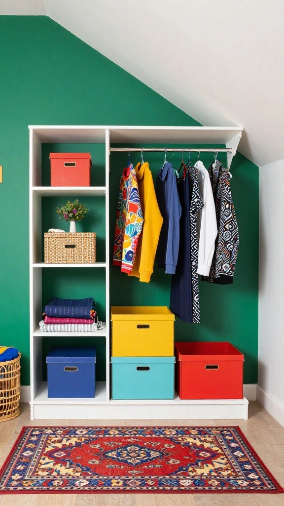 The Best 12 Attic Walk-In Closet Ideas for a Spacious Organised Wardrobe - 3. Bold Color Schemes 1